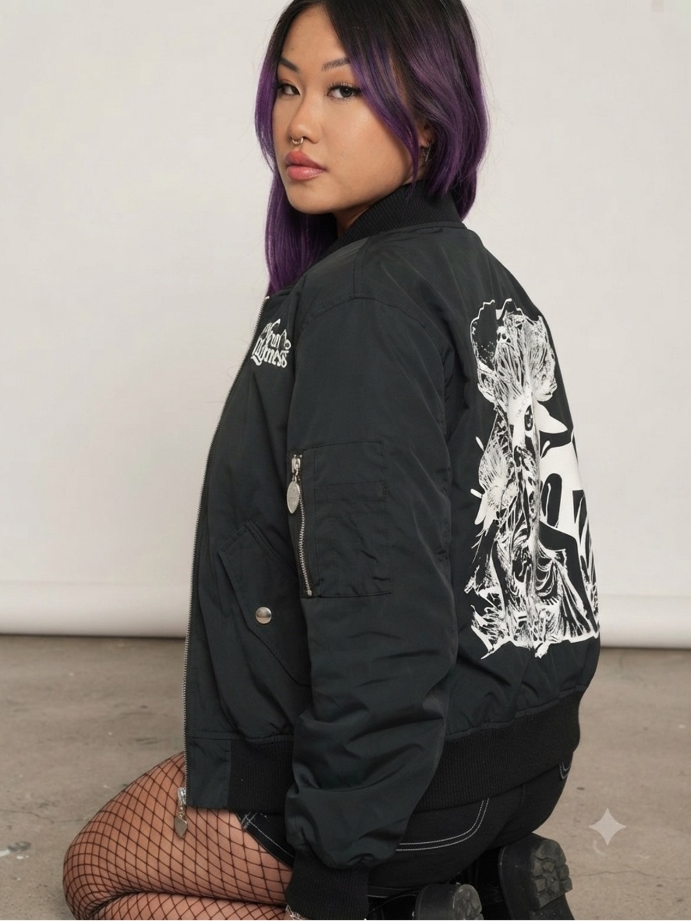 Your Highness "Fairy Dream" Black Bomber Streetwear Goth Jacket